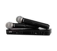 Shure BLX288/PG58 UHF - Sistema de micrófono inalámbrico UHF Iglesia, Karaoke, Voz - Duración de la batería de 14 Horas, Alcance de 300 pies | Incluye (2) micrófonos vocales de Mano