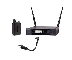 Shure GLXD14R+/B98 Sistema de micrófono inalámbrico digital Pro de doble banda para latón, viento de madera, percusión - Duración de la batería de 12 horas, alcance de 100 pies | Micrófono de