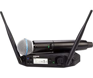 Shure GLXD24+/B58 - Sistema de micrófono inalámbrico Digital Pro de Doble Banda para Iglesia, Karaoke, vocales - Duración de la batería de 12 Horas, Rango de 100 pies | Micrófono Vocal de Mano Beta