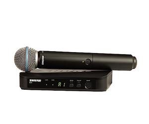 Shure Micrófono inalámbrico BLX24/B58 - Adecuado para Iglesias, Karaoke y Voces - Batería de 14 Horas, Alcance de 100m - Incluye micrófono Vocal Beta 58A y Receptor de Canal único - Banda S8