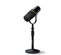 Shure MV7+ Micrófono para Podcast con Soporte de micrófono-Audio Mejorado, Panel táctil LED, Salidas USB-C y XLR, Modo de nivelación automática, Filtro Pop Digital, Efectos de reverberación - Negro