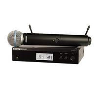 Shure Sistema de micrófono inalámbrico BLX24R/B58 UHF para Iglesia, Karaoke, Voz, 14 Horas de duración de la batería, Alcance de 100 m, micrófono de Voz portátil Beta 58A, Receptor de Montaje en Rack