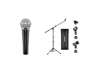 Shure SM58-LC El micrófono de Voz dinámico está diseñado para el Uso Profesional en Voces & CAHAYA Soporte de Micrófono con Brazo con Dos Pinzas para Microfonos Pie de Micrófono Plegable