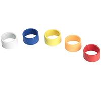 Shure WA615M - Anillos de identificación para transmisores de mano, color para T, UT, LX, ULX, UC (uno cada uno: Azul, Rojo, amarillo, Blanco, naranja)