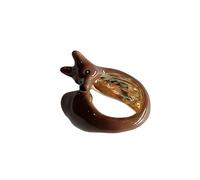 Shurhome Anillos artísticos con forma de animal, joyas apilables con estructura de esmalte por goteo y divertidos perros y elefantes con capas de anillos apilables en forma de animales, como se