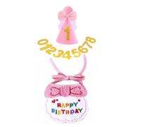 Shurhome Babero y juego de 3 piezas para fiestas de mascotas, para perros, gatos, fiestas de cumpleaños, accesorios de fotografía, accesorios de decoración prácticos, baberos para mascotas y