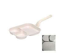 Shurhome Bandeja para el desayuno con 3 zonas, antiadherente, de aleación de aluminio, resistente al calor, para tortitas de huevo, funciona en todas las superficies, calentamiento rápido