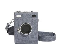 Shurhome Bolso bandolera con cámara organizada, estilo retro, forma de concha, bandolera con correa ajustable para las necesidades diarias en el hombro, azul