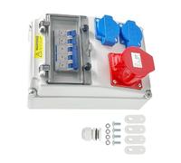 Shurhome Caja de enchufes con dos enchufes estándar y enchufe industrial. Distribuidor de corriente montado en la pared. Fácil instalación. Caja de enchufes montada en la pared con enchufe