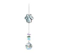 Shurhome Carillones de viento de cristal para mascotas, juegos conmemorativos con luces de arco iris para jardín, puentes, monumentos, campanas de viento de cristal