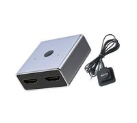 Shurhome Conmutador bidireccional 4K60Hz para HDTV 2 puertos mando a distancia opcional para la gestión de varios dispositivos HDTV Conmutador