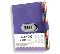 Shurhome Cuaderno de contraseñas de seguridad personal con cerradura de combinación y función de memo, ideal para empresas, almohadilla de contraseña profesional