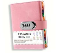 Shurhome Cuaderno de contraseñas de seguridad personal con cerradura de combinación y función de memo, ideal para empresas, almohadilla de contraseña profesional