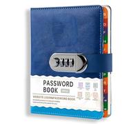 Shurhome Cuaderno de contraseñas de seguridad personal con cerradura de combinación y función de memo, ideal para empresas, almohadilla de contraseña profesional