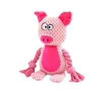 Shurhome Cuerda de algodón interactiva juguete de peluche para perros, sonido chirriante para llamar la atención y limpiar los dientes mientras juegas. Juguete de limpieza de dientes de perro