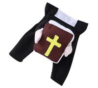 Shurhome Disfraz de sacerdote de Halloween para mascotas, traje para perros, gatos, soporte, biblia, cosplay, ropa lista para fotos, traje de clero para mascotas con poliéster