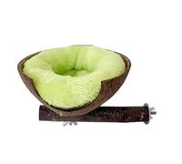 Shurhome Durabilidad de fibra de coco nido para pájaros con orificio de ventilación, nido de cáscara de coco, adecuado para diferentes pájaros domésticos, accesorios de jaula para exteriores e