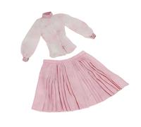 Shurhome Exquisito traje de muñeca de 1/6 con falda y blusa de cara de caballo de tela de alta calidad, juego de vestido de muñeca viejo