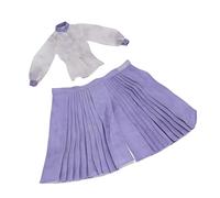 Shurhome Exquisito traje de muñeca de 1/6 con falda y blusa de cara de caballo de tela de alta calidad, juego de vestido de muñeca viejo