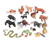 Shurhome Figuras educativas de animales en miniatura, estatuas de animales salvajes de plástico para niños y coleccionistas, decoración de escritorio, animales