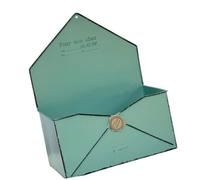 Shurhome Macetero de metal para pared con sobre, para balcón, color verde | Bolsa de metal, pantalla de flores, exhibición de plantas verdes, pieza decorativa de acento, valla de jardín, balcón
