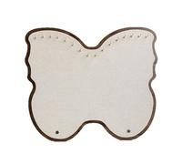 Shurhome Organizador de joyas multifuncional de mariposas para colgar en la pared, panel de exhibición de madera con tela de lino para accesorios, colgador de joyas de madera con tela de lino