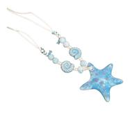 Shurhome Precioso collar de perlas hecho a mano con temáticas de mar estrellas de mar y conchas marinas únicas conchas encanto joyería para estilos marinas Temas collar de perlas, Einheitsgröße, como