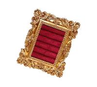 Shurhome Soporte para joyas en miniatura, diseño vintage, base de resina con forro de tela suave, soporte para accesorios de viaje, joyas en miniatura