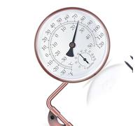 Shurhome Termógrafo de metal permanente para exteriores, higrómetro, resistente a la intemperie, impermeable, gran pantalla para garaje, de lo contrario espacio verde, observación, fácil instalación