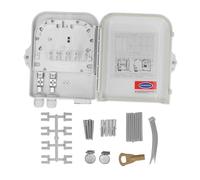 Shurzmotic Caja de distribución de fibra de 8 núcleos, caja terminal de fibra óptica de montaje en pared de ABS, carcasa impermeable IP65 con placa abatible giratoria para empalmes de fibra