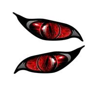 Shurzzesj 2 piezas de pegatinas de ojos, pegatinas de ojos, artículos divertidos, ojos malvados con iris de vinilo para dron, motocicleta, casco de coche, pegatinas adhesivas, cubiertas de espejo