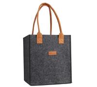 Shurzzesj Bolsa para botella de vino de fieltro, bolsa de vino de fieltro - Botellero de fieltro con 6 compartimentos, porta copa de vino de fieltro, bolsa de cerveza reutilizable para los, Negro