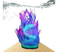 Shurzzesj Decoraciones de acuario de anémona de mar | Adornos de anémona marina de silicona para pecera, adornos de acuario brillantes bajo la luz para agua dulce y salada