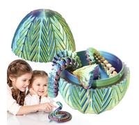 Shurzzesj Figura de huevo de serpiente, serpiente y huevo de juguete | Escritorio impresión huevo de serpiente con serpiente dentro,Linda rotación animal huevo articulaciones de cuerpo entero