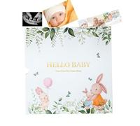 Shurzzesj Libro de recuerdos para bebé, libro de recuerdos para bebés - álbum de fotos y libro de discos de vinilo, diario, álbum de recortes, libro de hitos, exquisito libro de recuerdos de bebé para