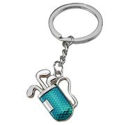 Shurzzesj Llavero de palo de golf, llavero de bolsa de golf, llavero de pelota de golf de aleación de zinc, regalo de Navidad para hombres, 2D, Plata azul, Siehe Beschreibung