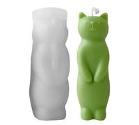 Shurzzesj Molde de gato para resina, molde de vela de gato | Molde hecho a mano para hacer velas | Diseño de gato de silicona de pie, molde animal, para decoración de Navidad en