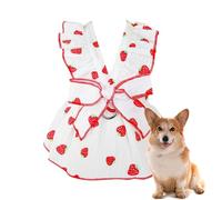 Shurzzesj Vestidos de cachorro para perros pequeños, falda para mascotas, vestidos para gatos, ropa para cachorros, ropa para gatos, lindos vestidos para perros con estampado de fresa para chihuahua