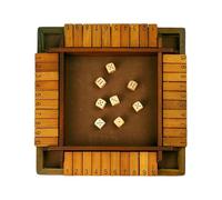 Shut The Box Board Game Clásico - Mejora Habilidades Matemáticas y Estrategia | Juego para Padres e Hijos de 4 Lados Reuniones, Bares y Noches en Familia, Fácil de Aprender