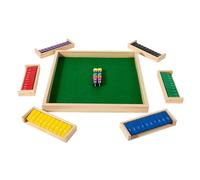 Shut The Box, Dice Tabletop Activities, 11.81x11.81in Interactive Board Dice Game, Compact Wooden Design, Fun Skill Builder for Family, Night, Camping, Coffee, Holiday, Gatherings