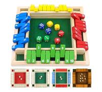 Shut The Box Game - De Juego De Dados De Madera | Juego De Dados De Mesa para 2-4 Jugadores | De Mesa De Aprendizaje De Matemáticas | Entretenimiento para Familiares Y Amigos | De