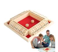 Shut the Box Game - Juego de matemáticas de mesa de madera maciza, juego de dados de la familia de los jugadores | Potenciador de habilidades de adición educativa, adultos para niños aprendiendo