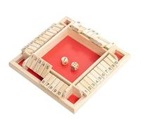 Shut The Box, Juego de Mesa de Madera, 4 Jugadores, Shut The Box, Juego de Dados matemáticas Tradicional, Pub Board, Juego de Dados para Viajes, 4 Jugadores, Juego de Mesa de Gran Familia (Rojo)