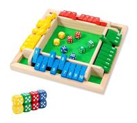 Shut The Box, Juego de Mesa de Madera Clásico, 2-4 Jugadores Juego de Matemáticas de Madera Tradicional para Pubs, Aplicable al Entrenamiento de Lógica Matemática Infantil(Colorido)