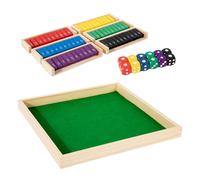 Shut The Box, Wood Dice Tabletop Game, Portable Interactive Board, Fun Family Activity, Ideal For Camping Trips, Coffee Table, Team Building, Gatherings 11.81x11.81x1.02 Inches