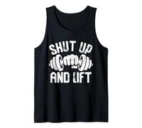 Shut Up and Lift Inspirational Workout Slogan Camiseta sin Mangas