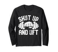 Shut Up and Lift Inspirational Workout Slogan Manga Larga