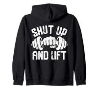 Shut Up and Lift Inspirational Workout Slogan Sudadera con Capucha
