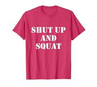 Shut up and Squat - Divertido Mensaje en alemán Camiseta, Hombre, Rojo Jaspeado, XXL