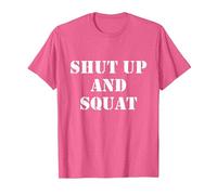 Shut up and Squat - Divertido Mensaje en alemán Camiseta, Hombre, Rosa Jaspeado, XXL